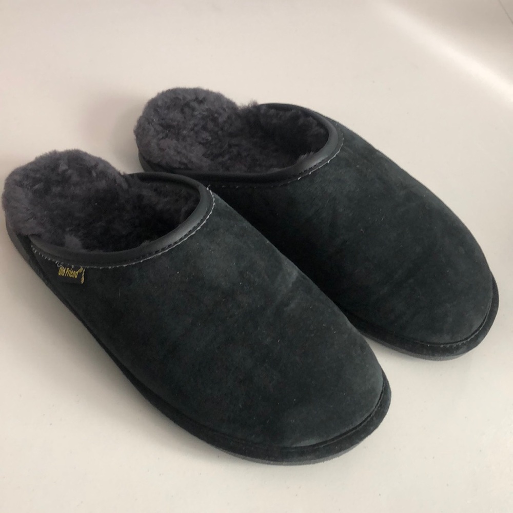 Old Friend Men’s Sheepskin Scuff Slippers Size 10.5-11.5